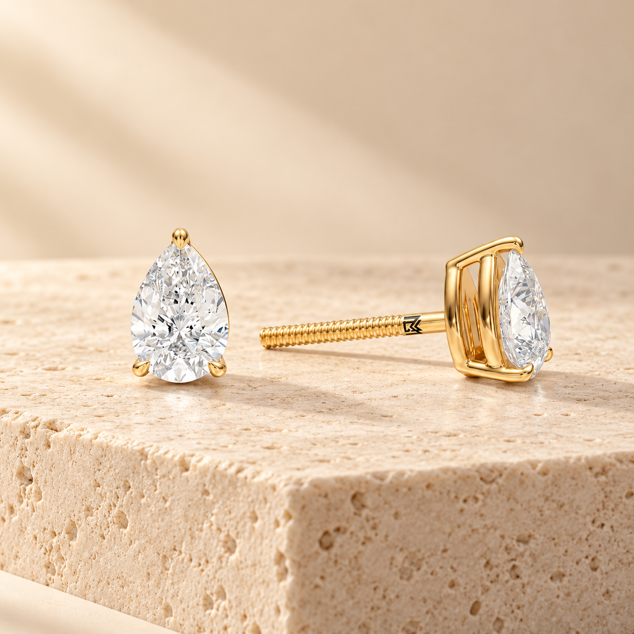 Lab Grown Diamond Pear Studs 1 TCW