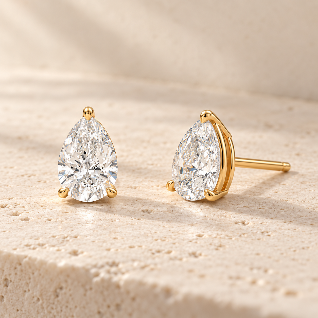 Lab Grown Diamond Pear Studs 1 TCW