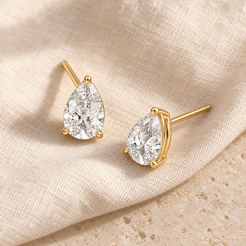 Lab Grown Diamond Pear Studs 1 TCW