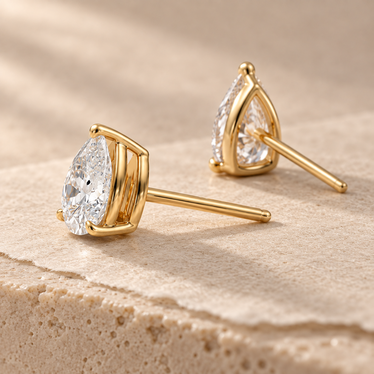 Lab Grown Diamond Pear Studs 1 TCW